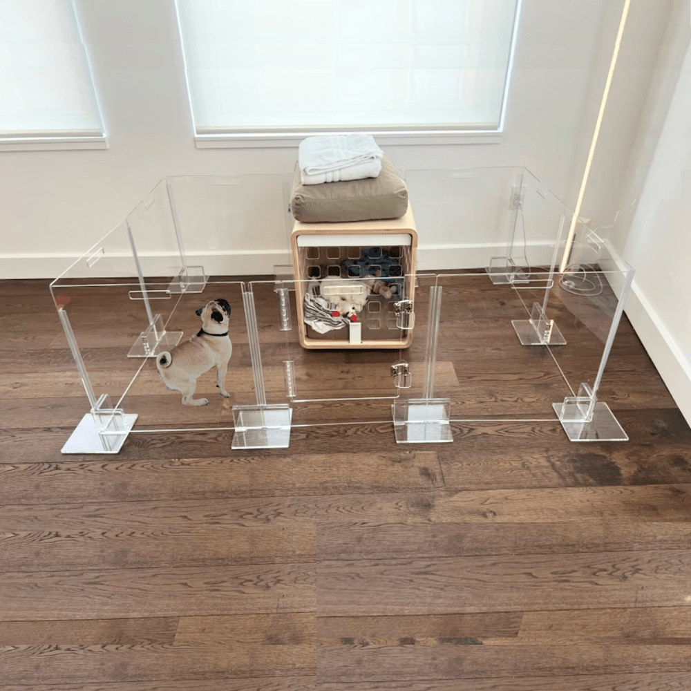 Hiddin Clear Acrylic Step-Over Pet Playpen – 24 in High