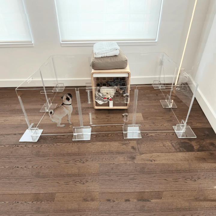 Hiddin Clear Acrylic Step-Over Pet Playpen – 24 in High