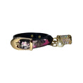 Gallery viewerに画像を読み込む, Luxury Black Snake Collar With Gold Hardware And Pink Accents by Allysa Payne Beverly Hills

