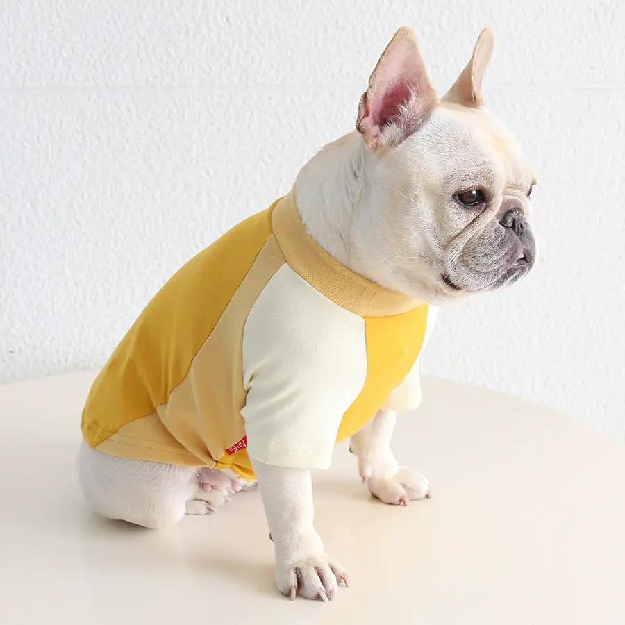 Pug & Frenchie Color-Block Tank dog costume by SOCKPET in yellow and cream