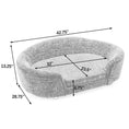 Charger l'image dans la visionneuse de la galerie, OVERSIZED Size Oval Semi-Enclosed Dog Sofa - Durable Linen Material, Button-Tufted Backrest, High-Center Low-Sides Support & Plush Comfort-Beige by HouseOfZazla
