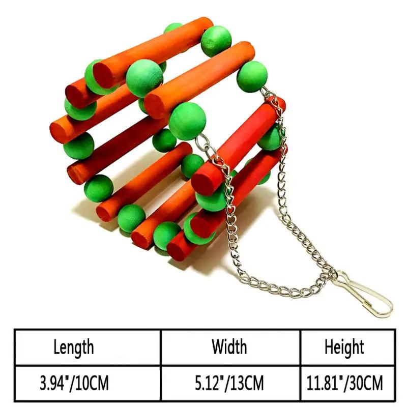 Non-Toxic Eco-Friendly Wood Parrot Nibble Toy With Colorful Beads by Sell My Stuff