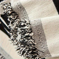 Load image into Gallery viewer, Bohemian-Style Chenille Couch Cover, extra-long with black-and-white fringe, topspet.
