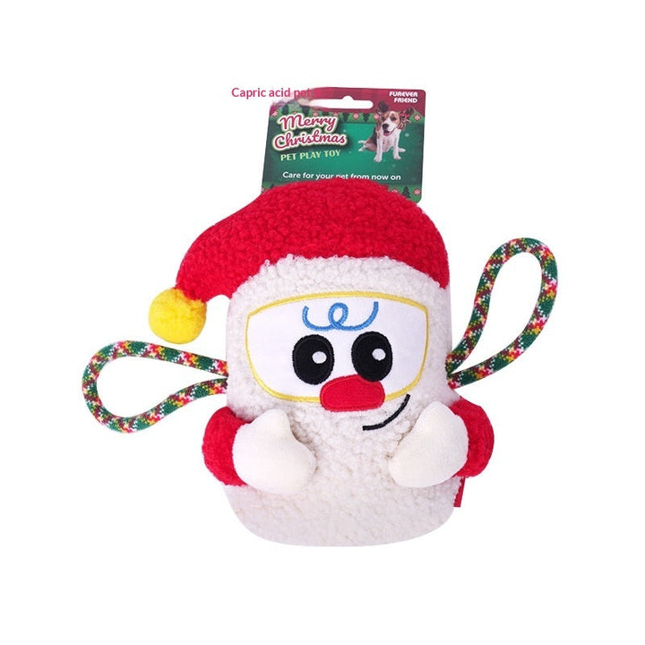 Santa plush toy with cotton rope loops