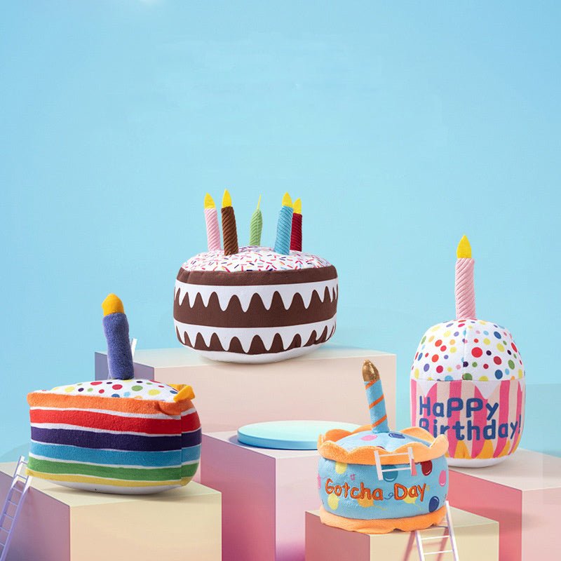 Birthday Cake Plush Squeaky Dog Toy