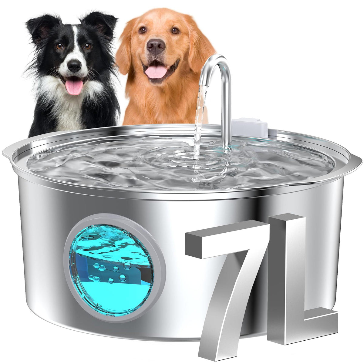 7 L Stainless Steel Pet Water Fountain