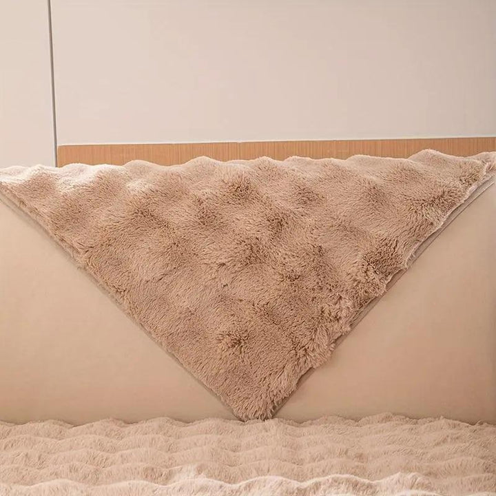 Molly Mutt couch cover, plush beige sofa protector
