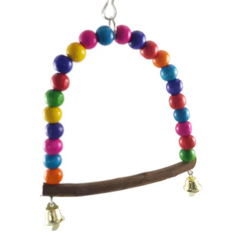 Premium Natural Wood Bird Cage Climbing Ladder Swing With Bells by Sell My Stuff
