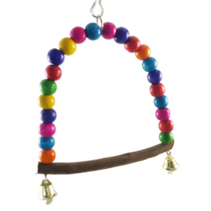 Premium Natural Wood Bird Cage Climbing Ladder Swing With Bells by Sell My Stuff