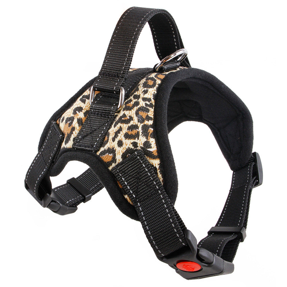 Leopard-print padded harness