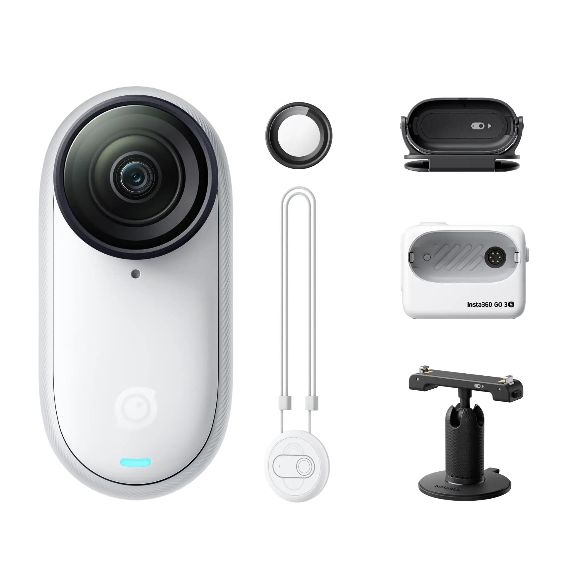 Insta360 GO 3S - 64 GB White 4K Tiny Portable Vlogging Camera Hands-Free POVs Mount Anywhere Stabilization 140 Min Battery Life 10m Waterproof Pet POV - from For Animals, With Love