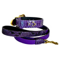 Load image into Gallery viewer, Amethyst Royale Python Collar Set, purple python leather with gold hardware, 2 collars
