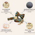 Load image into Gallery viewer, Autumn Blue Plaid Custom No Pull Dog Harness Collar Leash Bow Tie Set With Waste Bag Holder by DDPaws
