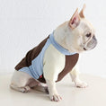 Carica l'immagine nel visualizzatore della galleria, Pug & Frenchie Color-Block Tank from SOCKPET; brown, cream and light blue pet costume.
