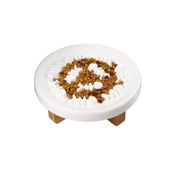 Fish BoneWhite plate-and-stand combination