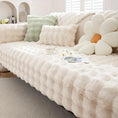 Load image into Gallery viewer, Molly Mutt Couch Cover by topspet; plush cream faux fur sofa protector with non-slip fit
