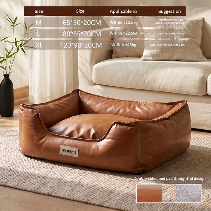 Oil palm brown glossy bed and M L XL exterior chart