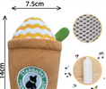 Load image into Gallery viewer, Puppaccino dog toy; plush ice-cream cone with brown cone, white swirl and green leaf, 14 cm tall
