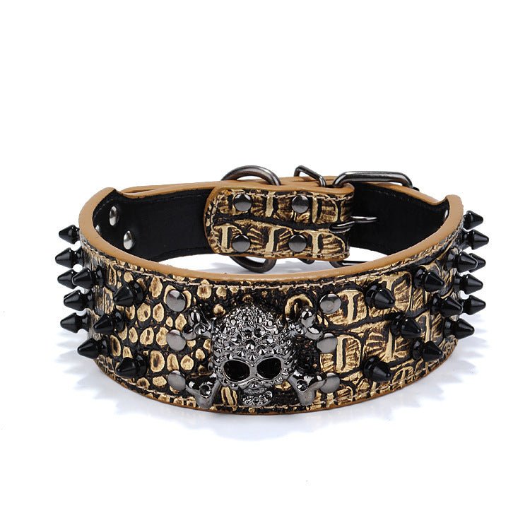 Skull Pet Collar Round Head Nail Dog Collar - from For Animals, With Love
