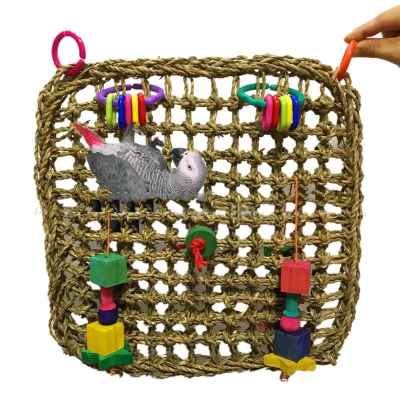 Premium Pure Natural Woven Straw Hanging Parrot Hammock Bed 30cm by Sell My Stuff
