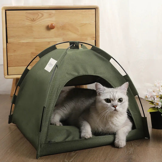 Cozy Camper-Style Pet Cave Bed Portable Soft Reversible Plush Fabric by Sell My Stuff