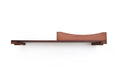 Load image into Gallery viewer, The Cat Nest Bed wooden cat shelf/bed with curved backrest on a wall-mounted walnut-finish shelf
