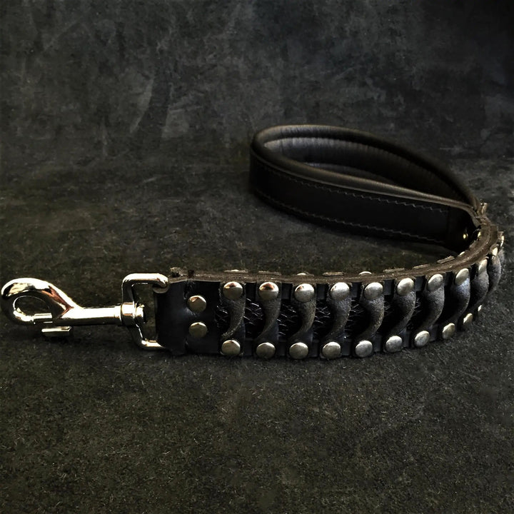 Bestia Steampunk Snake Skin Leather Dog Leash