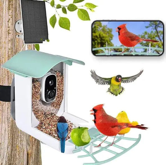 High Quality Solar Powered Smart Bird Feeder with High Definition Camera and Mobile App Control by Anti Spier