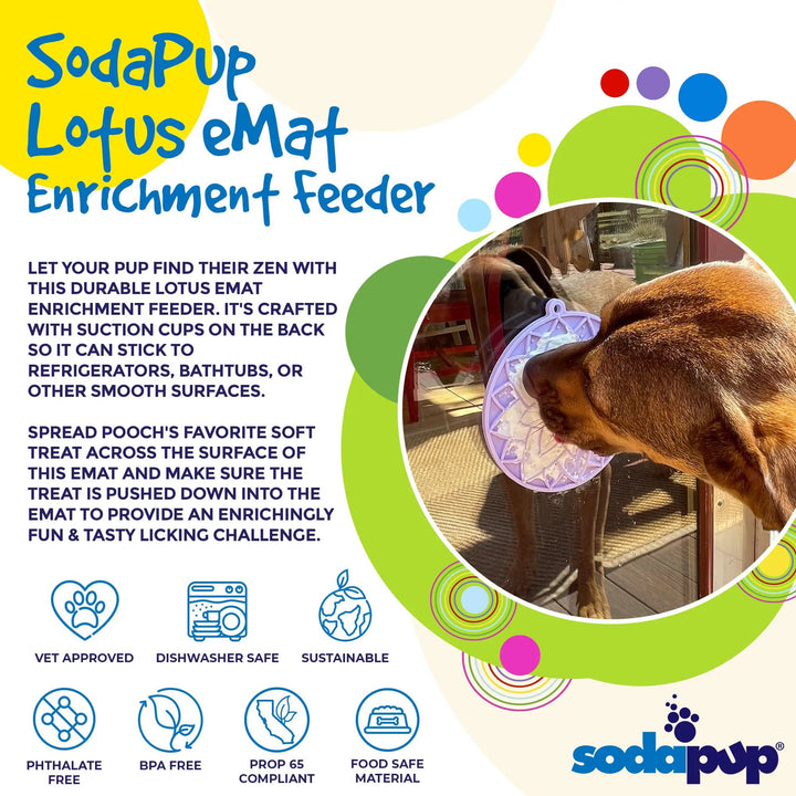 SodaPup Lotus eMat TPE lick mat with suction cups, view 7