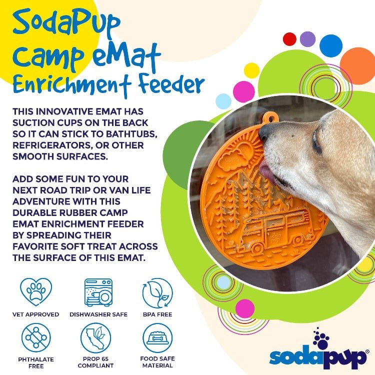SodaPup Camp eMat TPE dog lick mat with suction cups, view 5