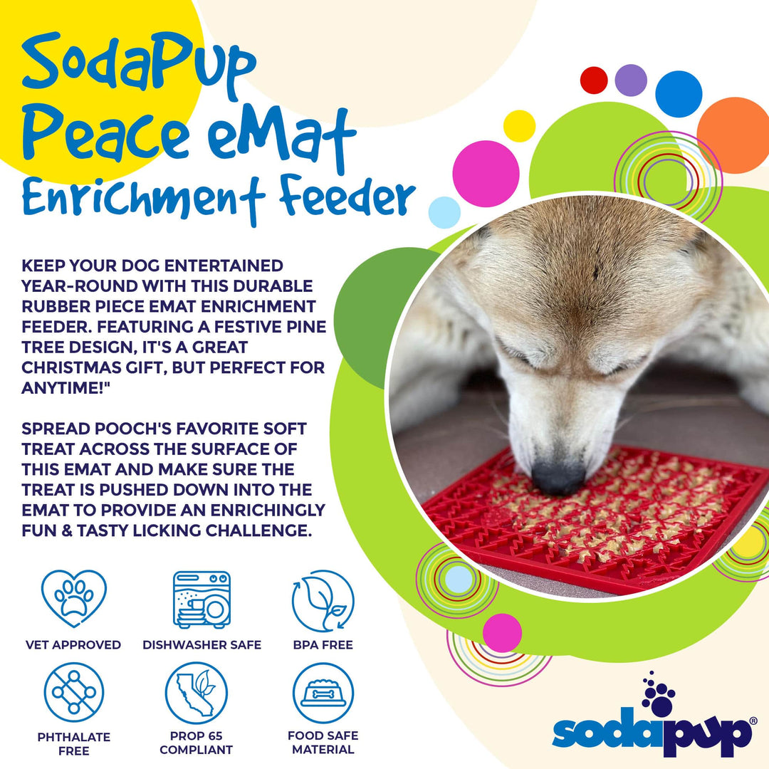SodaPup Peace Christmas Tree TPE lick mat, view 3