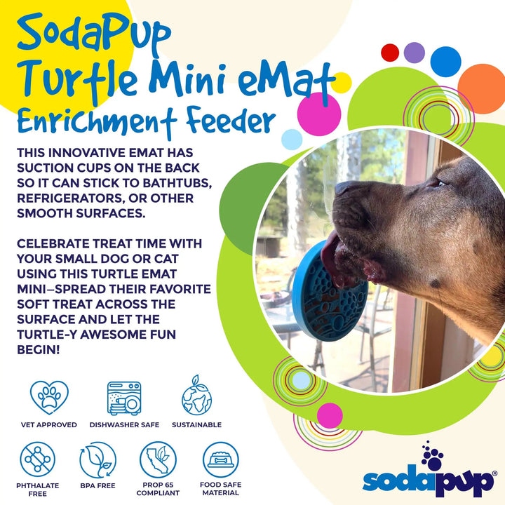SodaPup Turtle eMat-Mini TPE lick mat in blue, view 3