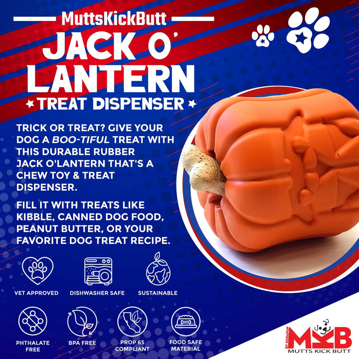 SodaPup Jack O’ Lantern Rubber Dog Treat Dispenser (Large)