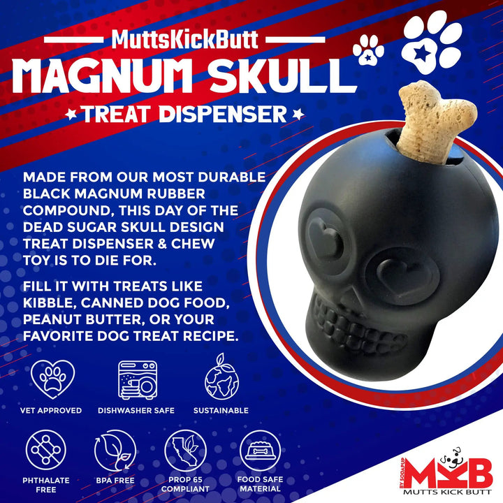 SodaPup Magnum Sugar Skull Rubber Dog Treat Dispenser (Large)
