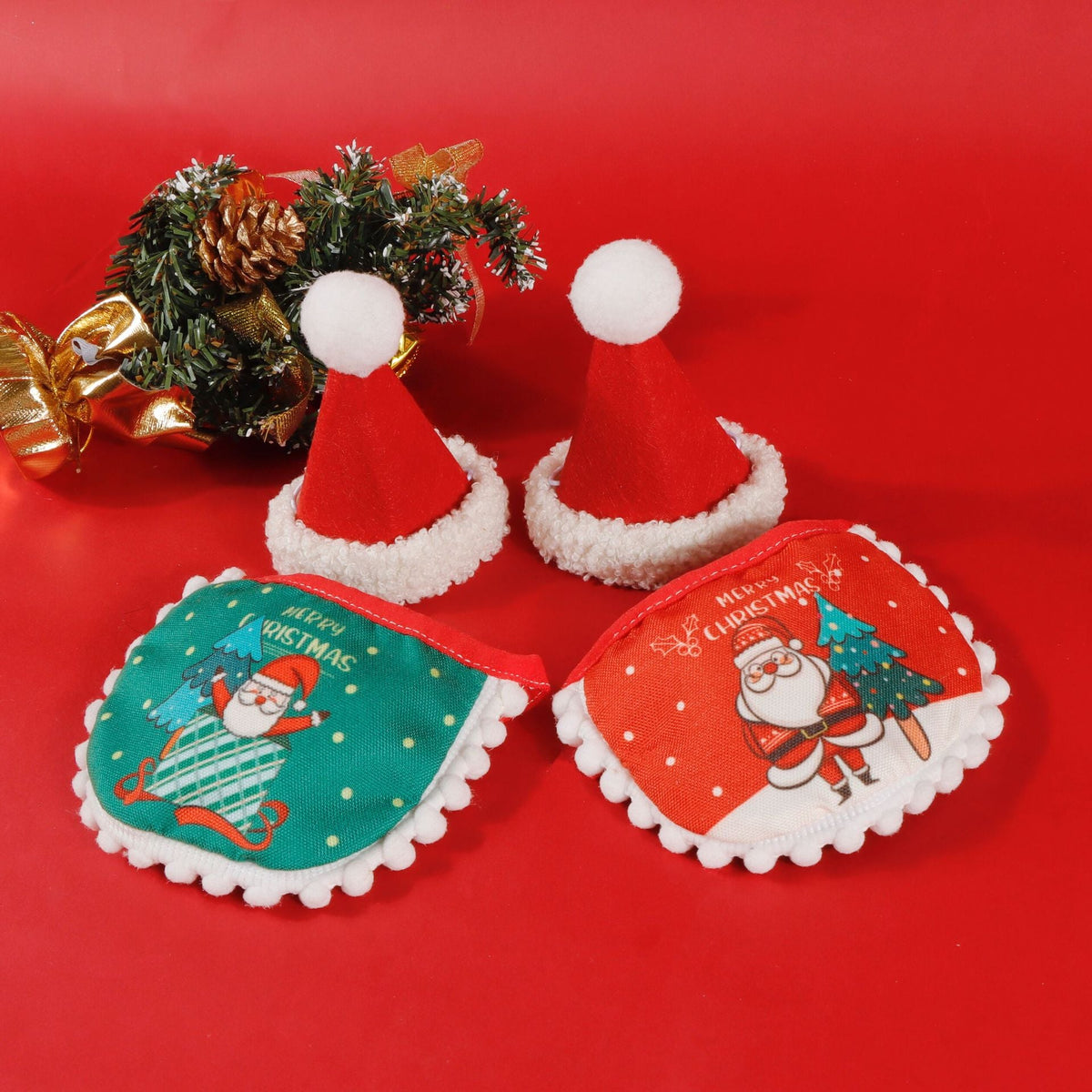 Christmas Pet Santa Hat or Bib