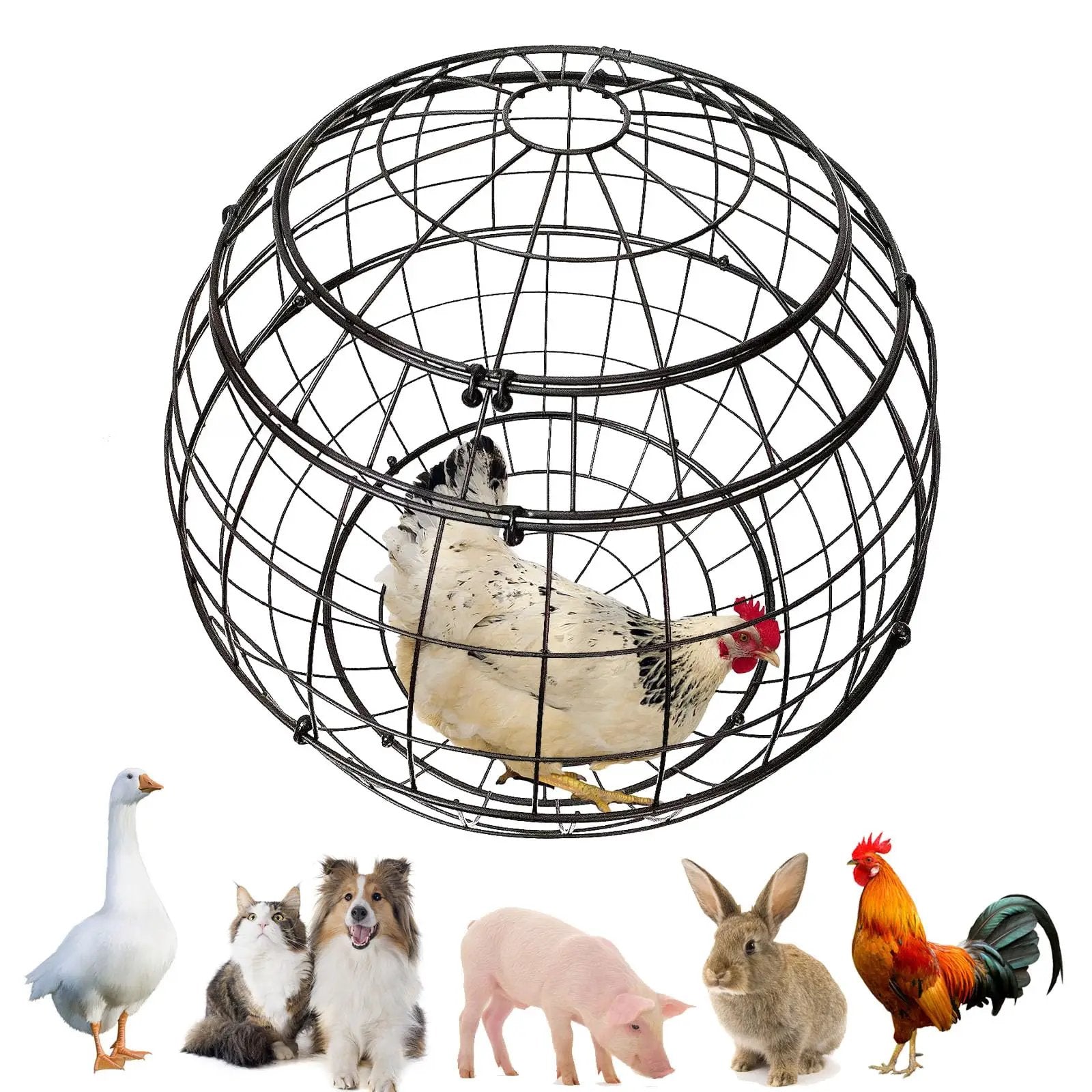 Sovipal Portable Chicken Coop- Portable Chicken Run- Rabbit Hutch- Chicken Run for Outdoor- Single Pet Playpen for Rooster/Rabbit/Cat- Bunny Cage- Protect Outdoor Pet from Wild Animal (Large). - from For Animals, With Love