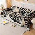 Load image into Gallery viewer, Versatile chenille sofa cover in cream with a bold black abstract pattern for chairs and sofas.
