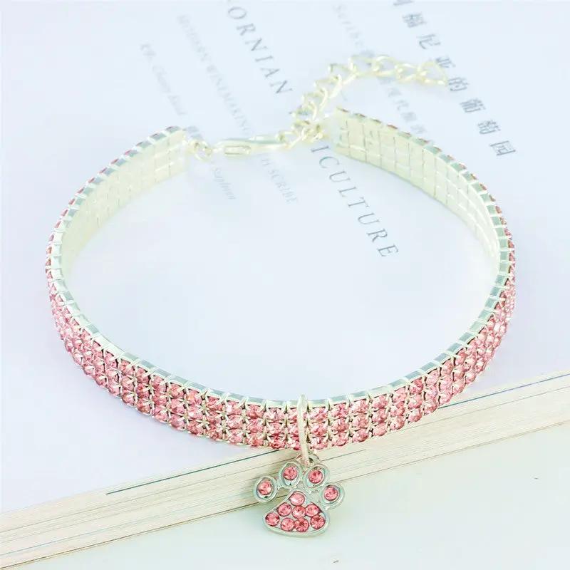 Pet Collar With Diamonds, Mixed-color Cat And Dog Supplies, Cat Claws, Elastic Cat And Dog Necklace Jewelry by My Store