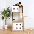Charger l'image dans la visionneuse de la galerie, Cat Tree with Litter Box Enclosure and Large Hammock by HouseOfZazla
