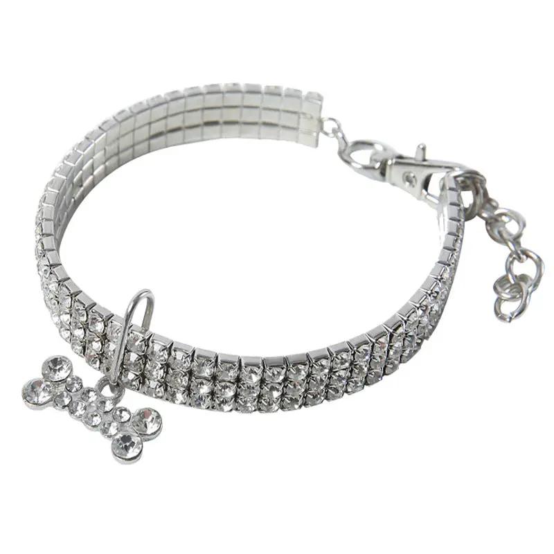 Bling Rhinestone Dog Collar Crystal Puppy Chihuahua Pet Dog Collars Leash For Small Medium Dogs Cats by My Store