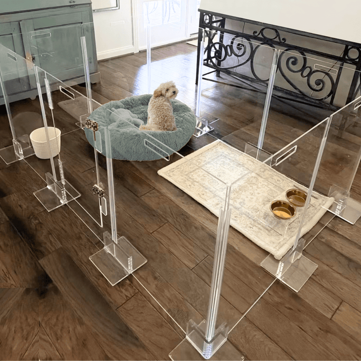 Hiddin Clear Acrylic Pet Playpen with Door – 32 in High