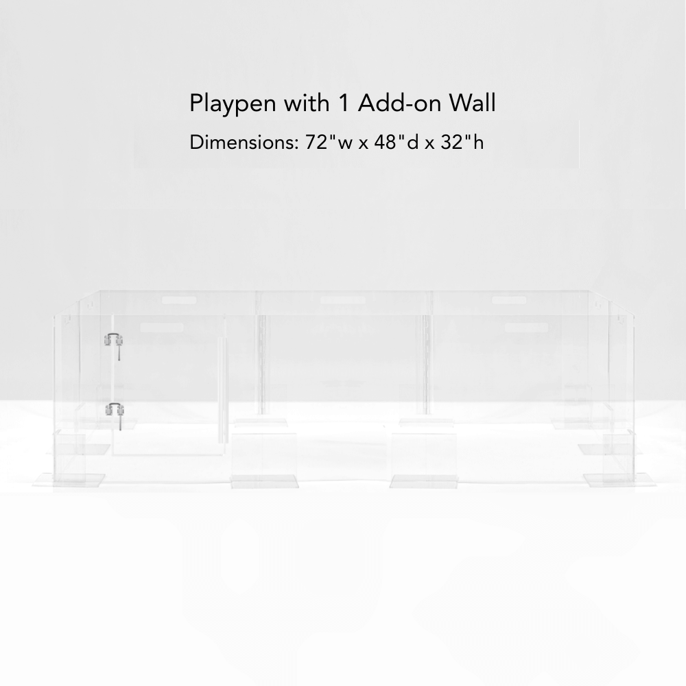 Hiddin Clear Acrylic Pet Playpen with Door – 24 in High