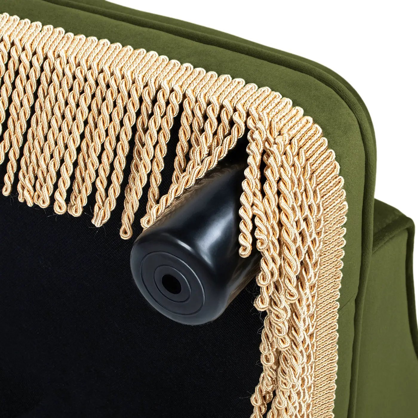 Duchess 33' Medium Princess Pet Bed Sofa with Fringe Skirt, Olive Green Velvet by HouseOfZazla