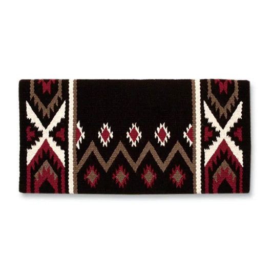 1431-7 Mayatex New Phoenix Wool Saddle Blanket 38in X 34in COFFEE RED CREAM by Mayatex