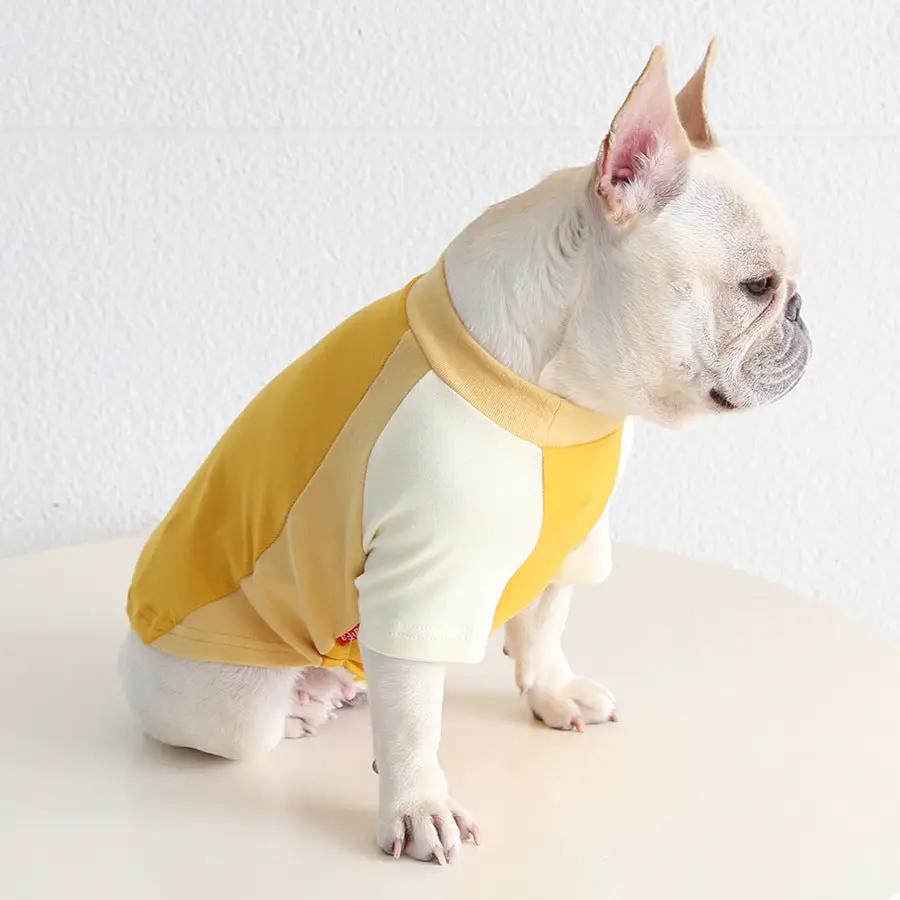 Pug & Frenchie Color-Block Tank by SOCKPET; yellow and cream dog costume