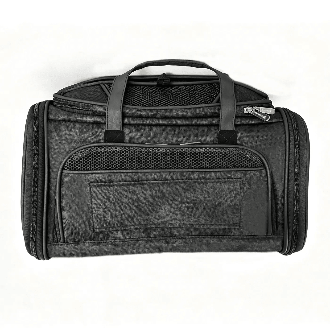 Mr. Peanut's Gold Series Mini Expandable V3.0 Pet Carrier, black fabric with mesh vents and front pocket