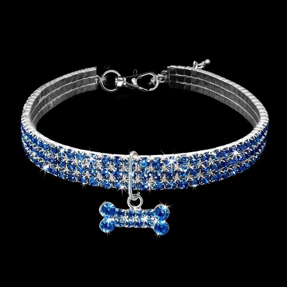 Bling Rhinestone Dog Collar Crystal Puppy Chihuahua Pet Dog Collars Leash For Small Medium Dogs Cats by My Store
