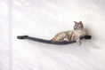 Load image into Gallery viewer, Hanging Cat Bed Hammock in charcoal-gray fabric with wall-mounted brackets.
