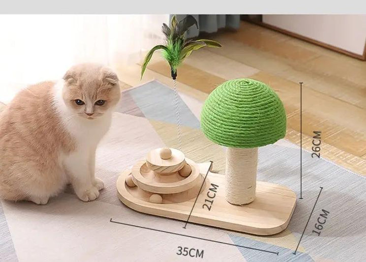 Solid Wood Interactive Cat Turntable Scratcher Double Sisal Balls by Sell My Stuff