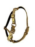 Charger l'image dans la visionneuse de la galerie, Glam Gold Studded Italian Leather Dog Harness by Allysa Payne Beverly Hills
